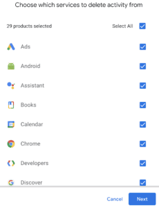 从 Google 删除前的提醒