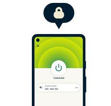 使用 ExpressVPN 保护的手机。